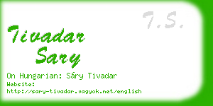 tivadar sary business card